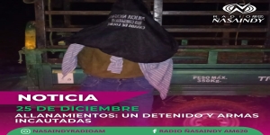 25DeDiciembre: un detenido y armas incautadas